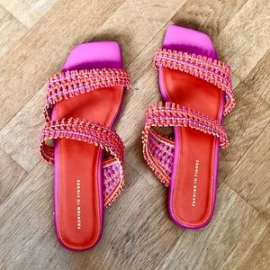 Pop Color Flat Sandals NWOB